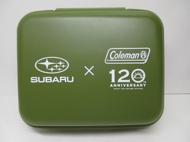 * good-looking *SUBARU xColeman120 anniversary Subaru × Coleman * collaboration lunch box * green green * new goods * unused goods * non-standard-sized mail postage 350 jpy 