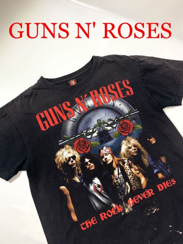 Rock Yeah GUNS N' ROSES ガンズアンドローゼス ビンテージ 古着 Tシャツ バンドT ロックTシャツ Lサイズ VINTAGE  ガンズ フォト