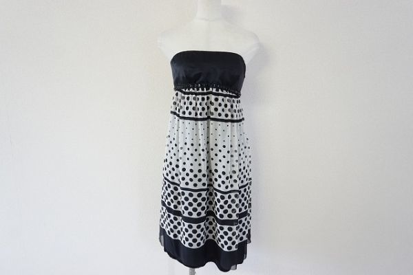[Обратное решение] Vivienne Tam Vivi Tum Ladies Silk Camede Piece Black/White/Dot Size 0 [675000]