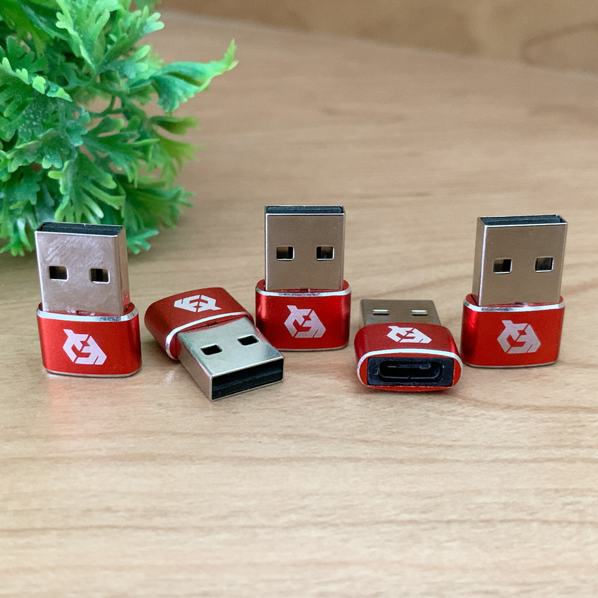 USB Type C ケーブル → USB端子 （Type-A） に変換する アダプター ｘ5 【レッド】_画像2