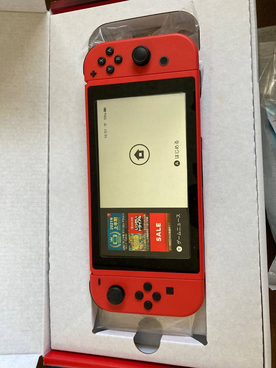 中古美品Nintendo Switch マリオレッド×ブルーセット