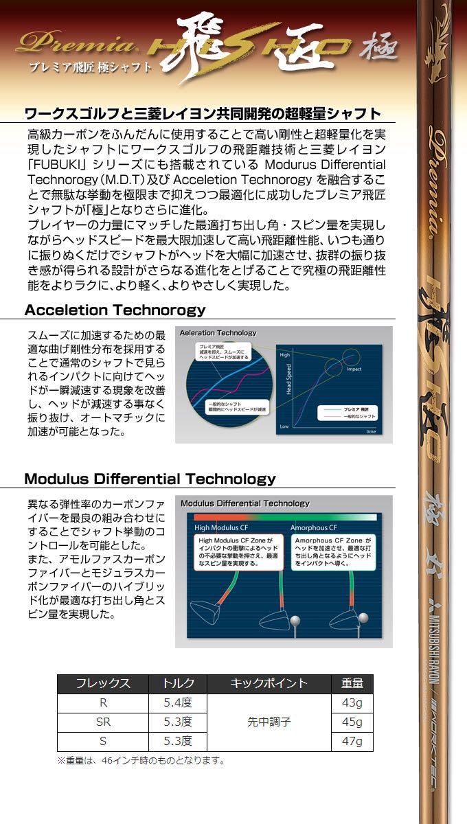 【スリーブ付】ステルス シム2 パラダイム ローグ G430 ZX5 へ ワークスゴルフ TENSE の 三菱 プレミア 飛匠・極 シャフト 12Yアップの飛び_画像5