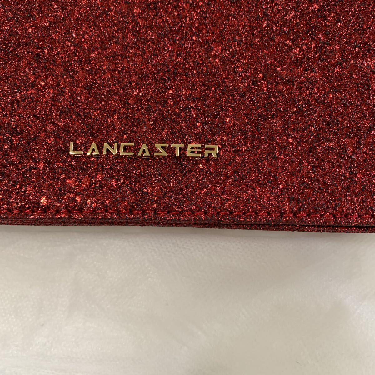 Lancaster赤ラメショルダーバック　値下げ