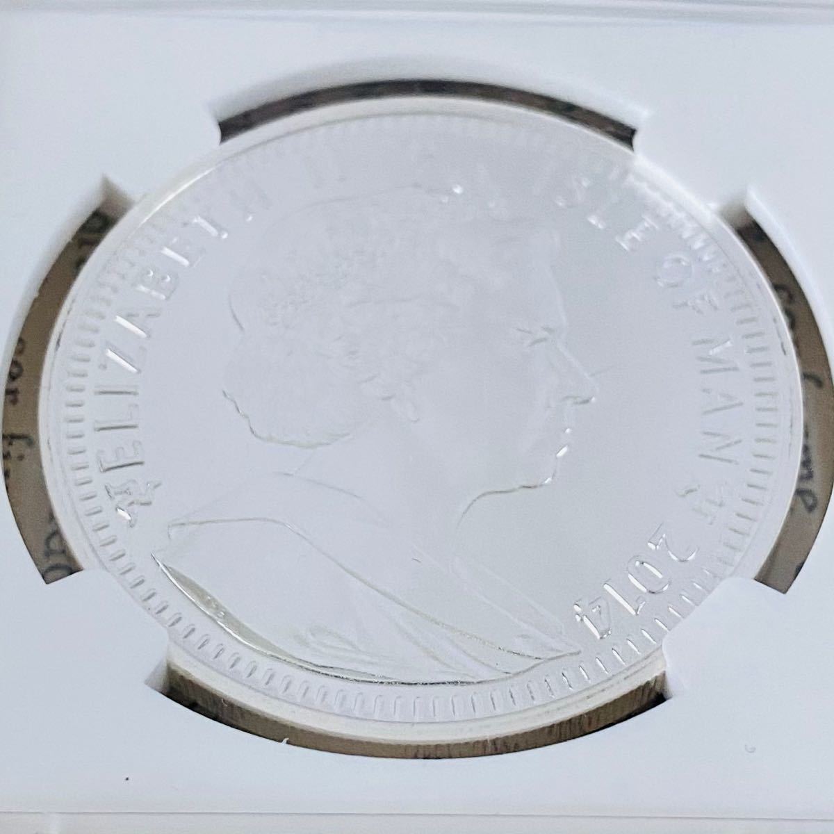 ☆NGC☆最高鑑定☆2014 MS70 マン島 イギリス 銀貨 エンジェル