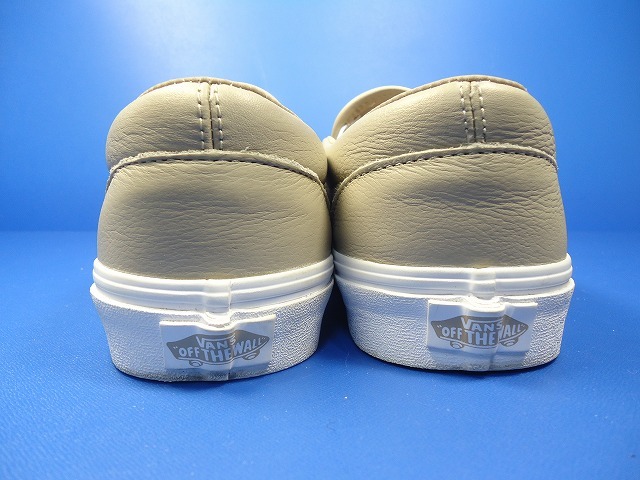 9690■美品 VANS SLIP ON LEATHER バンズ スリッポン レザー ベージュ US9 27 cm_画像6