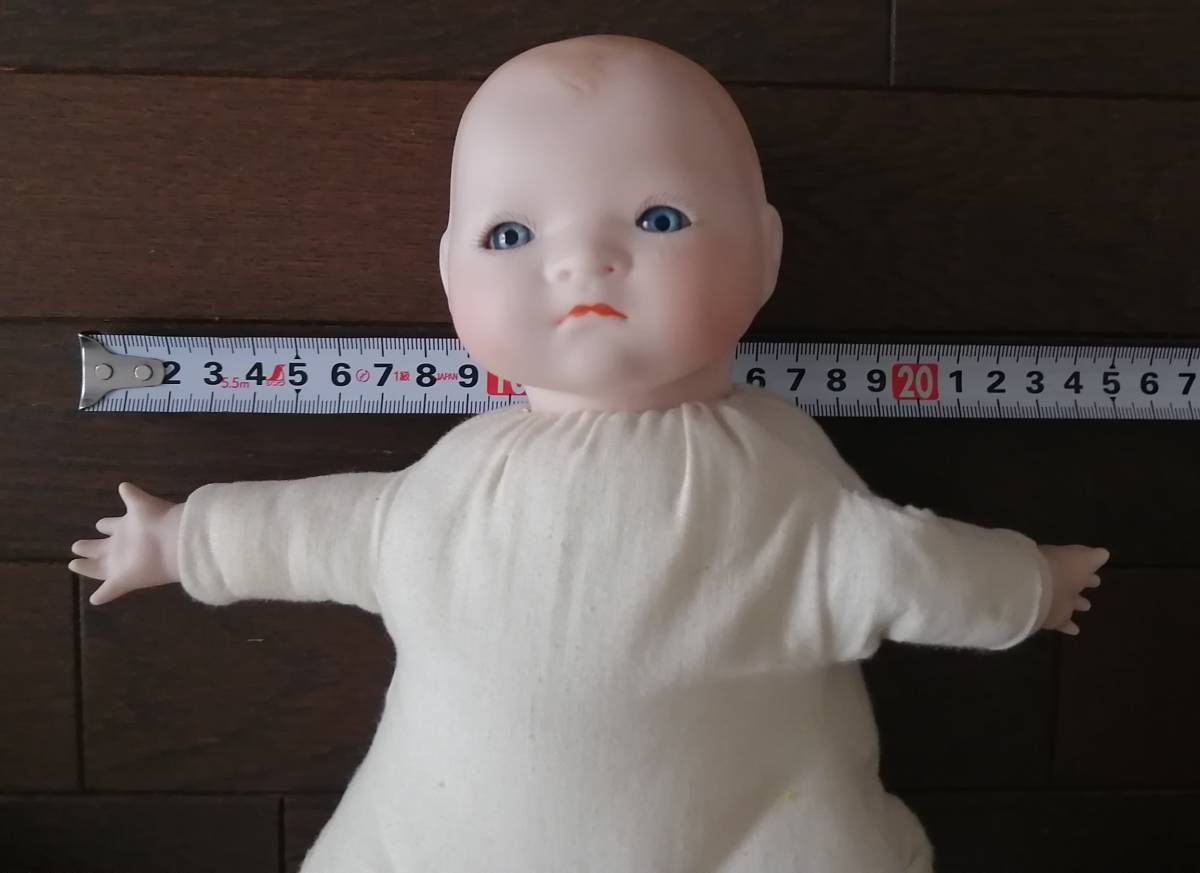 即決【ビスクドール】陶器『可愛い赤ちゃん』アンティーク ベビー ドレス ドール Baby Doll お座り人形 青い目 _画像6