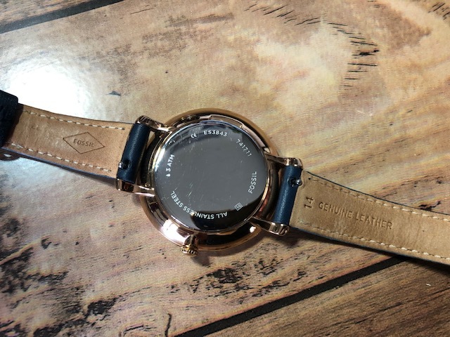 BK0711 superior article FOSSIL Fossil Date light silver × Gold color ES3843 original leather belt quarts lady's wristwatch 