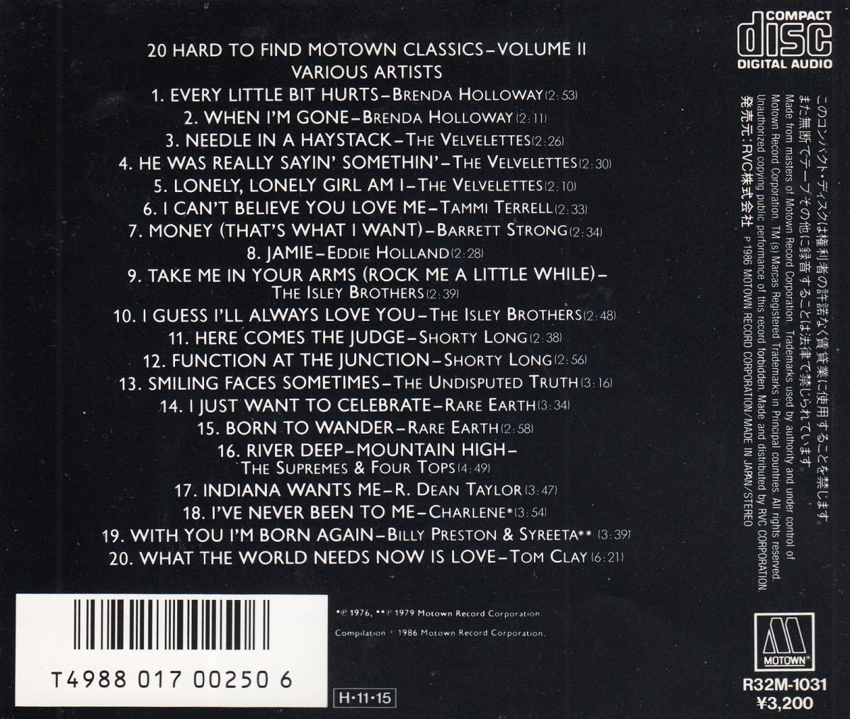 国 VA / HARD TO FIND MOTOWN CLASSICS VOL.2 国内盤◆規格番号■R32M-1031◆送料無料■即決●交渉有_画像3