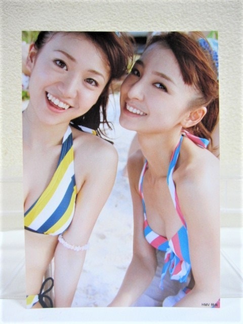 AKB48 大島優子 篠田麻里子 ポニーテールとシュシュ HMV 特典 生写真 水着_画像1