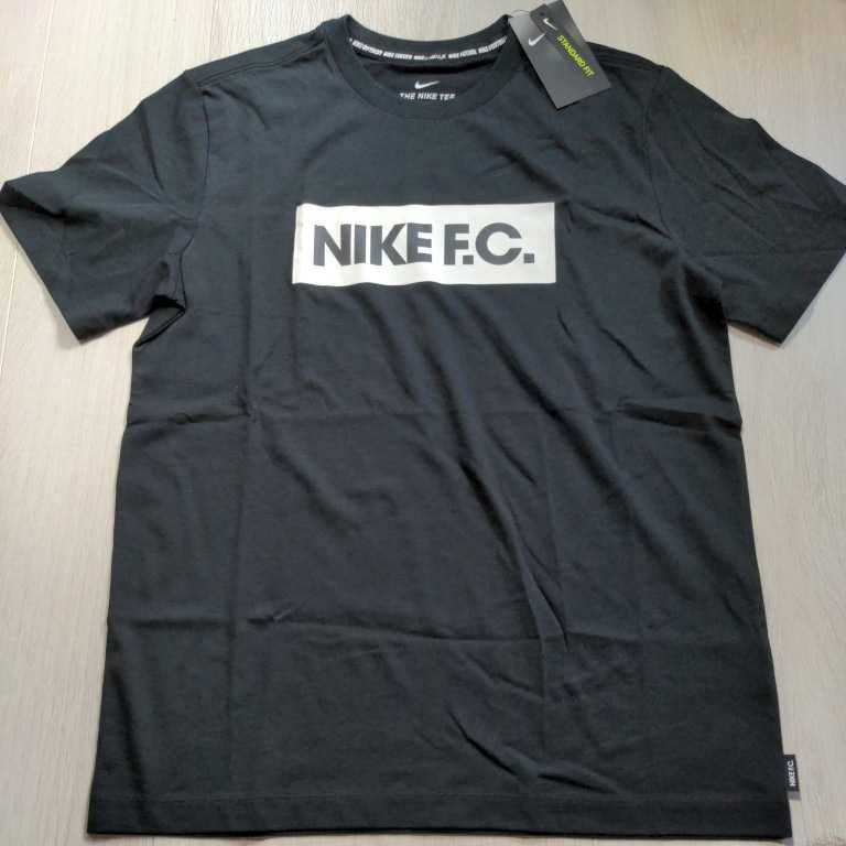 新品未使用 NIKEFC ナイキ Tシャツ Mサイズ 黒 ブラック サッカー フットサル ボックスロゴ 半袖 NIKE FC_画像1
