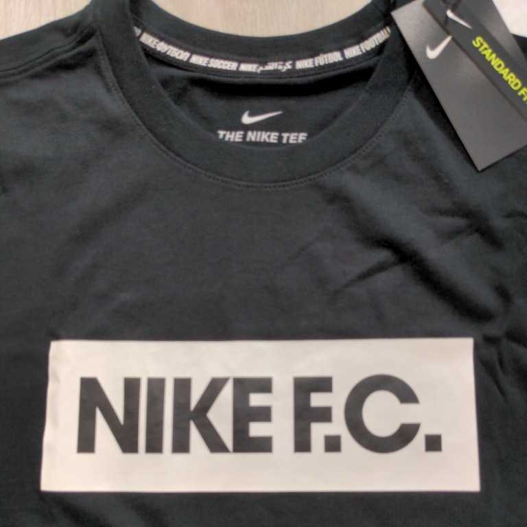 新品未使用 NIKEFC ナイキ Tシャツ Mサイズ 黒 ブラック サッカー フットサル ボックスロゴ 半袖 NIKE FC_画像2