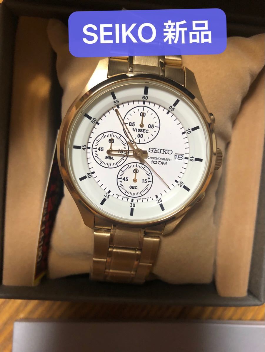 新品 SEIKO セイコー クロノグラフ クォーツ 腕時計 腕時計、アクセサリー メンズ腕時計 