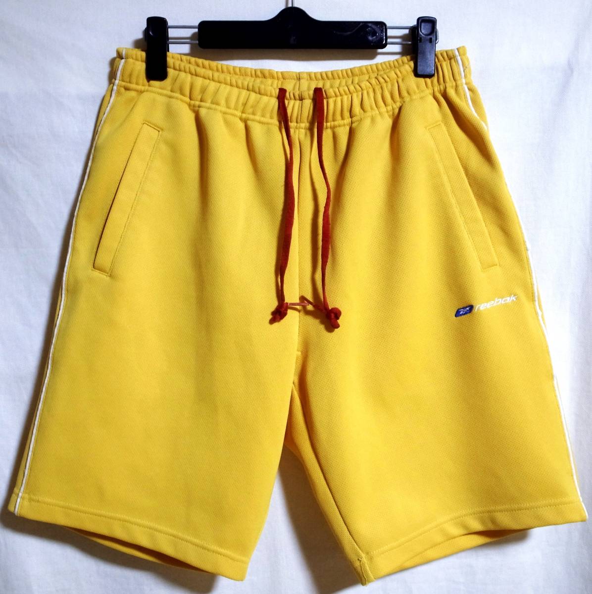 Reebok リーボック ハーフパンツ ジャージ トラックパンツ ショーツ S イエロー 黄色 短パン shorts yellow_画像3