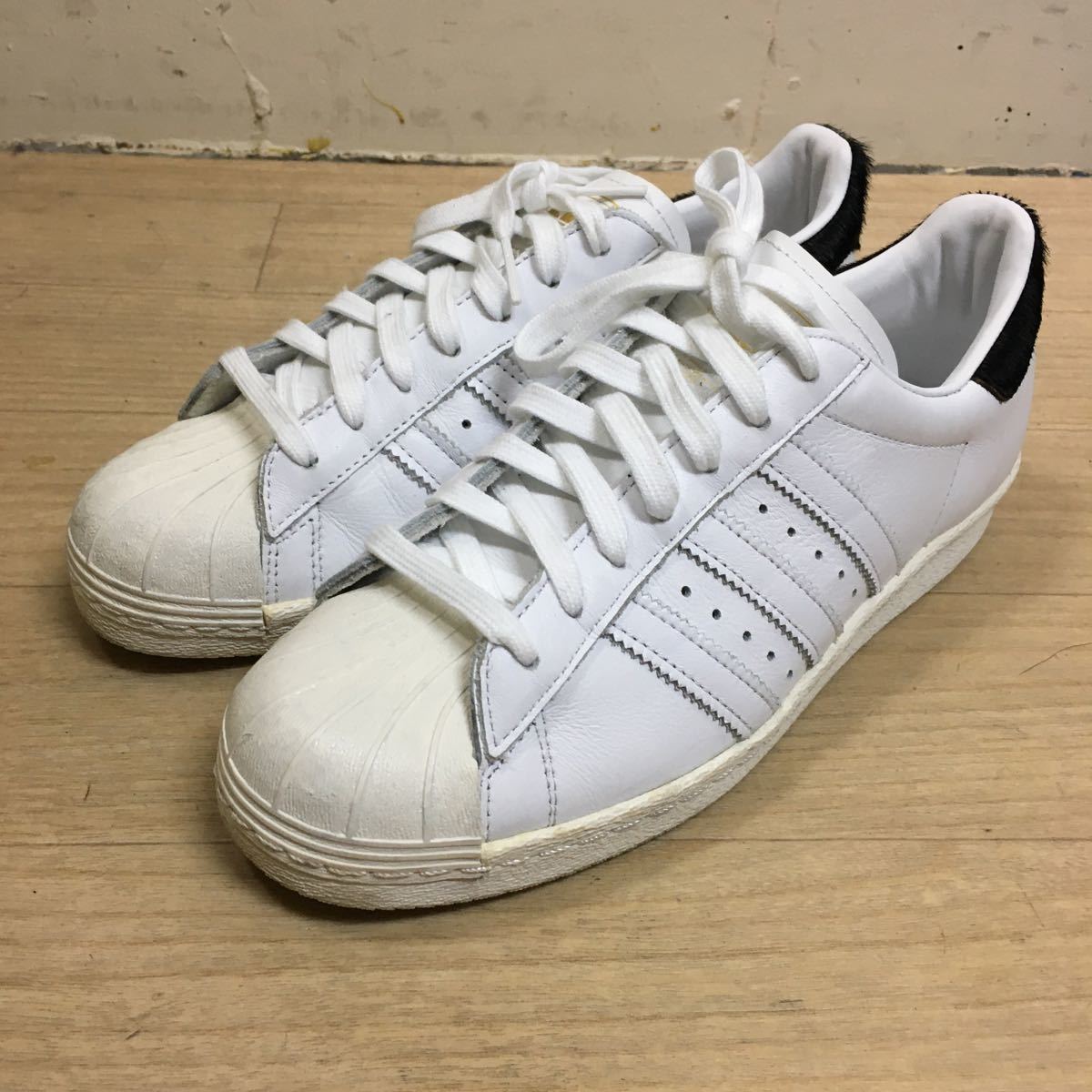 adidas アディダス スーパースター 80's 80年代 ハラコヒールパッチ 24.5cm 白 ホワイト_画像1