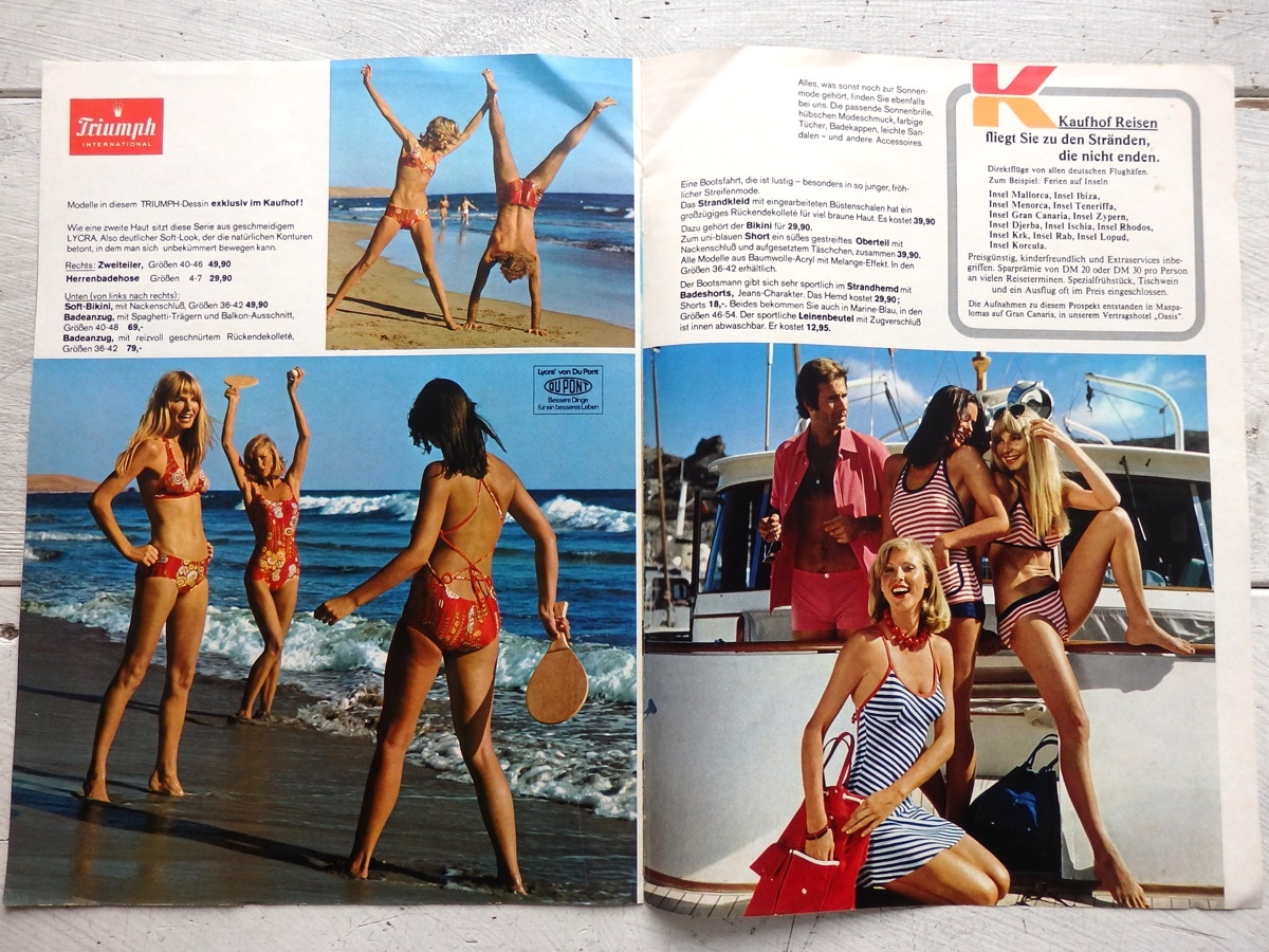 Germany DER KAUFHOF swimsuit bikini catalog 1973 year 8 month retro fashion advertisement 