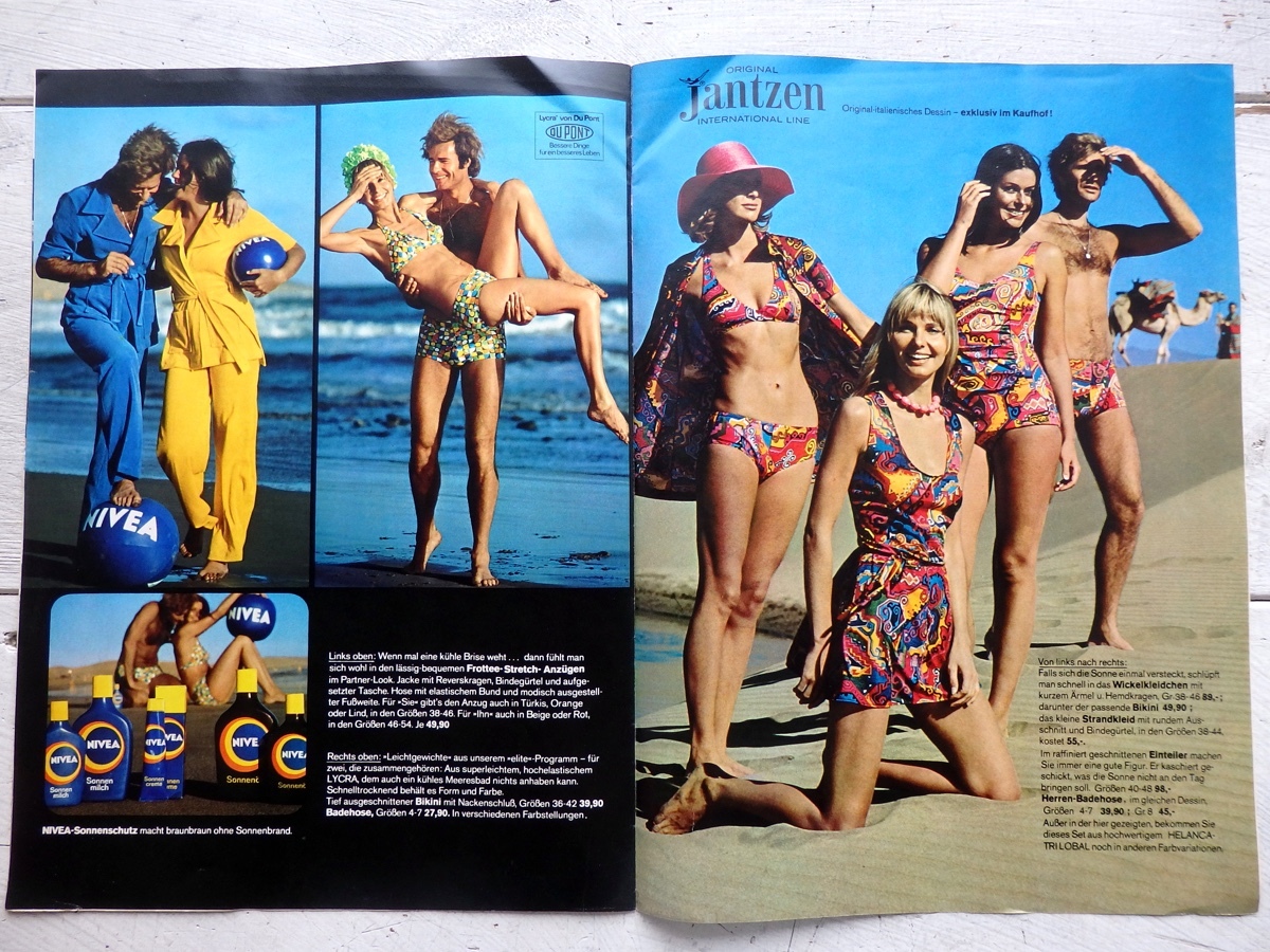  Germany DER KAUFHOF swimsuit bikini catalog 1973 year 8 month retro fashion advertisement 