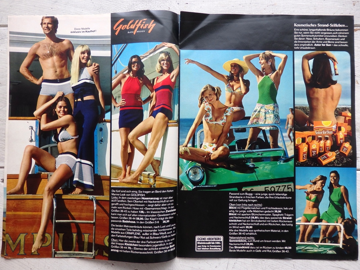  Germany DER KAUFHOF swimsuit bikini catalog 1973 year 8 month retro fashion advertisement 