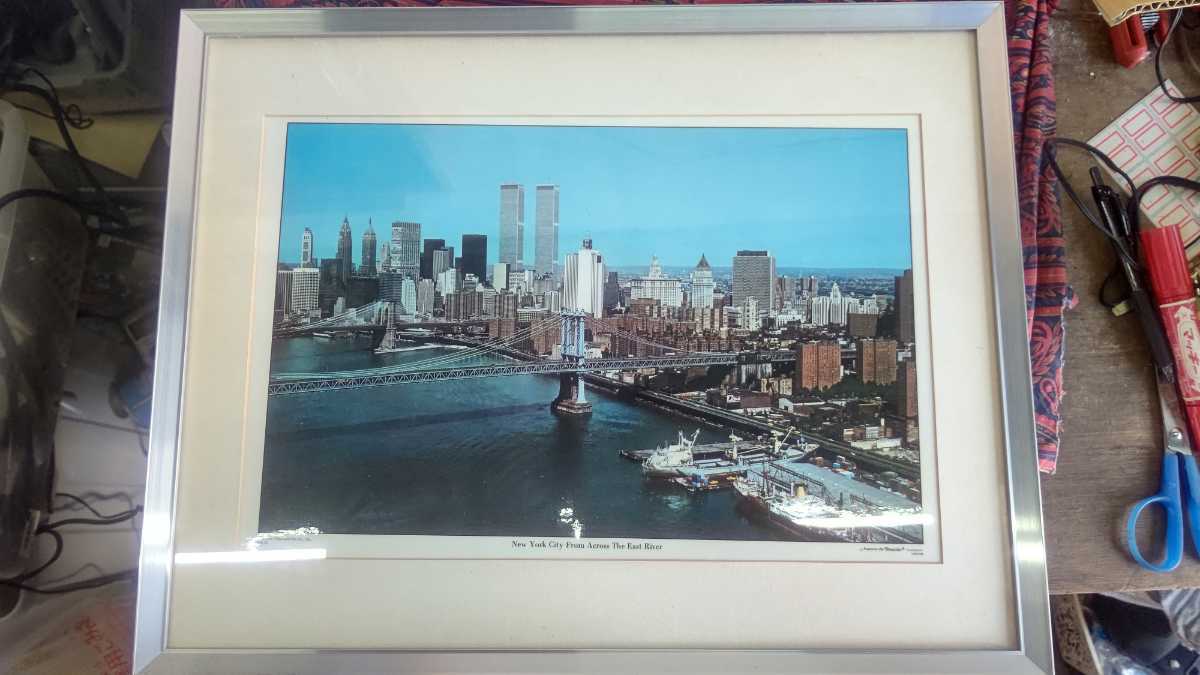 ニューヨーク マンハッタン ポストカード ランチョンマット 貿易ビル_画像1