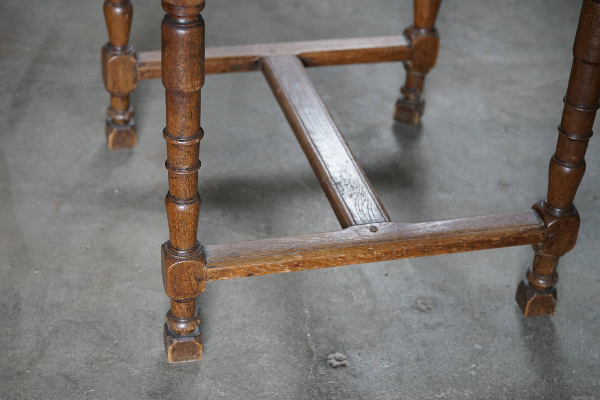 古い無垢材のロレーヌ地方の木製テーブル / 19世紀・フランス / 古家具 古道具 古物 家具 机_画像9