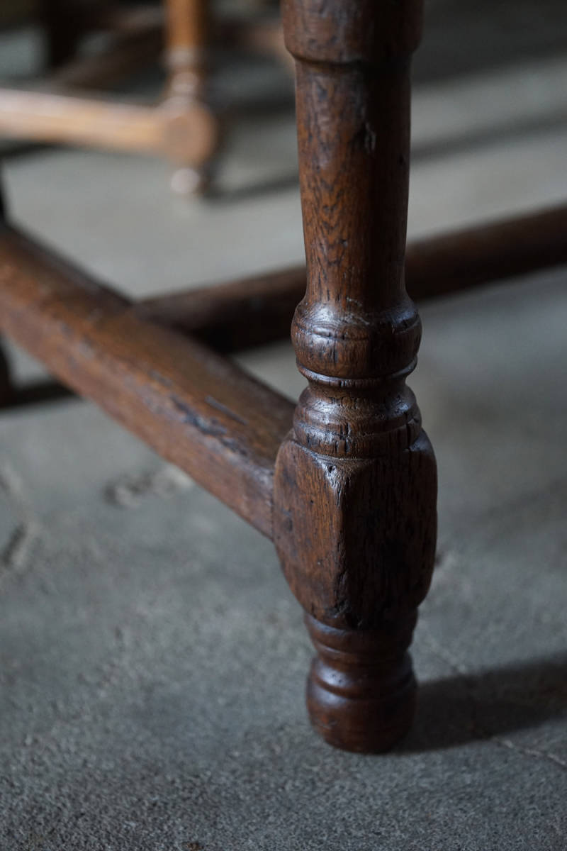 古い無垢材のロレーヌ地方の木製テーブル / 19世紀・フランス / 古家具 古道具 古物 家具 机 B_画像6