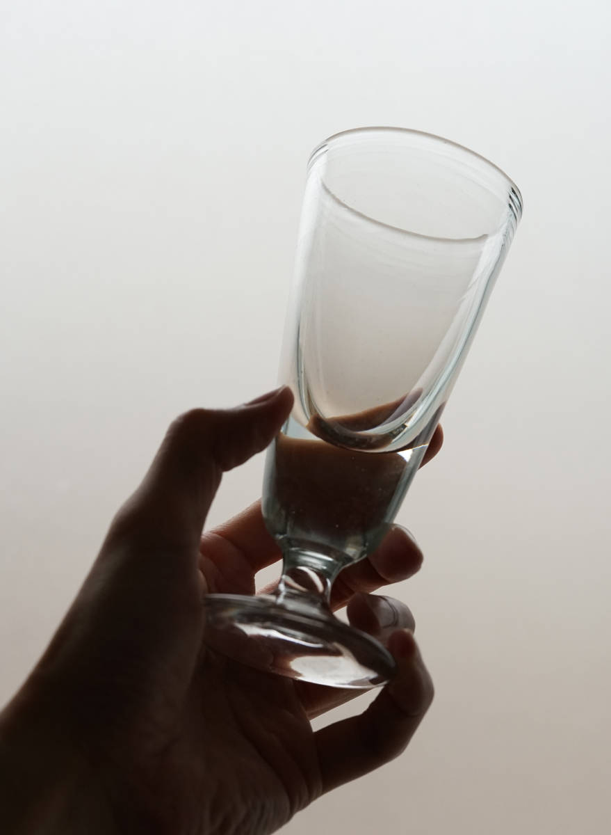 手吹きガラスのシンプルなアブサングラス 一客 / 19世紀・フランス / アンティーク 古道具 ワイングラス トロンプルイユ_画像8