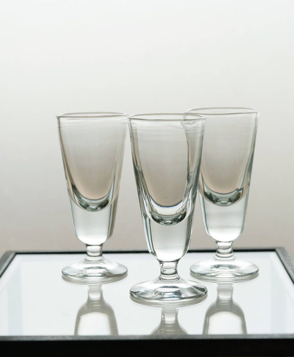 手吹きガラスのシンプルなアブサングラス 一客 / 19世紀・フランス / アンティーク 古道具 ワイングラス トロンプルイユ_画像1