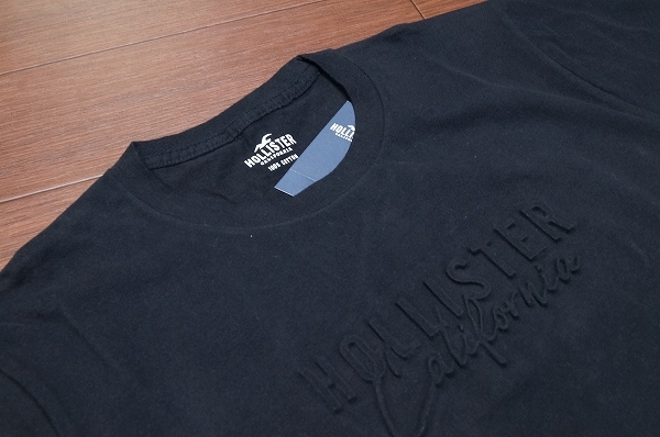 ★☆Hollister エンボスロゴ Tシャツ 半袖/M/ブラック/黒/メンズ Tシャツ アバクロ☆★_画像3