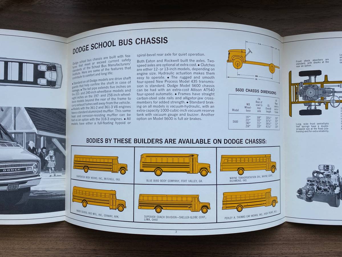 1973 Dodge Trucks School Bus Chassis Catalog Dodge school автобус шасси каталог / грузовик Ame машина 