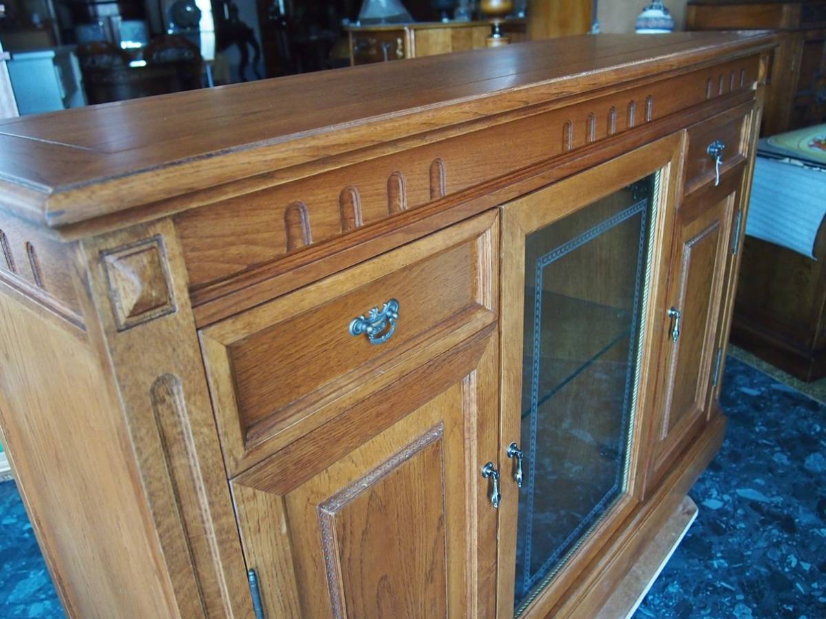  oak nala oak sideboard glass door 130. drawing out antique style 120 130 140