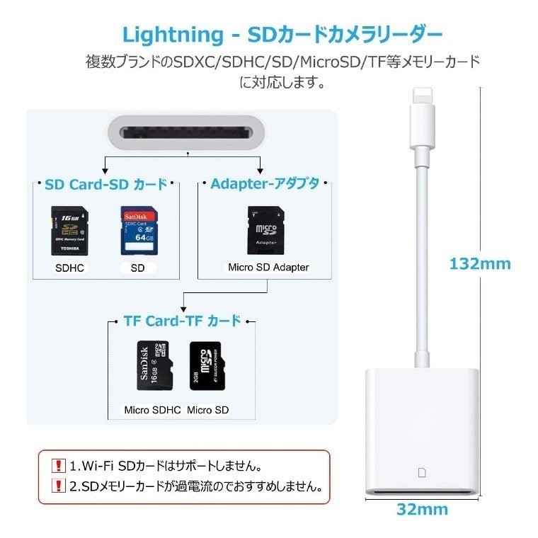 iPhone　iPad Lightning　ライトニング　SDカードリーダー