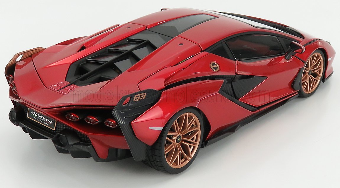  1/18 ランボルギーニ シアン ブラーゴ BURAGO 1/18 LAMBORGHINI SIAN FKP 37 HYBRID 2020 RED MET BU11046R_画像2