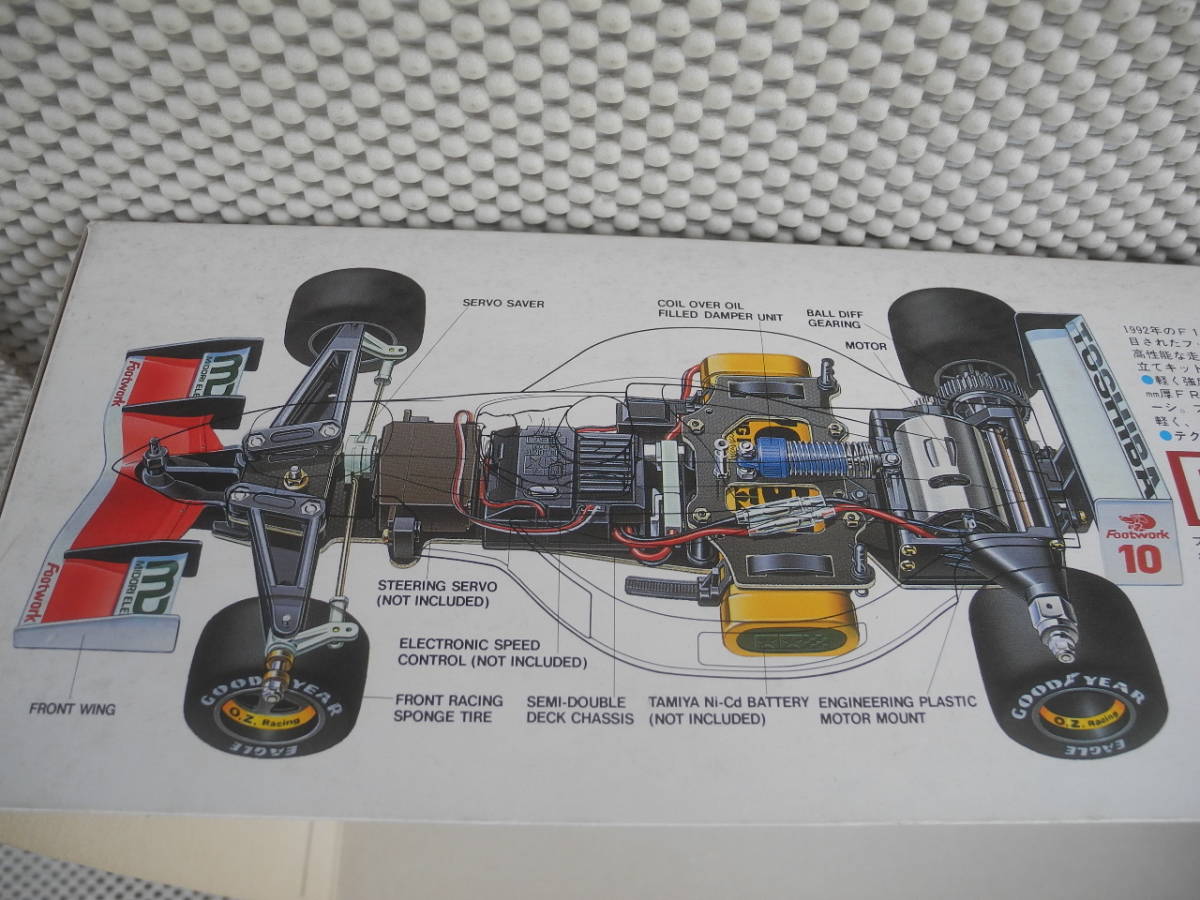 当時物◎ 恩田原タミヤ1992 ★1／10 フットワーク ＦＡ１３無限ホンダ鈴木亜久里・電動RCカーキット ◎新品_画像7