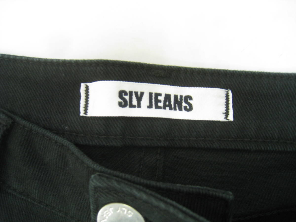 SLY JEANS スライ ジーンズ スリム ストレッチ ブラックデニムパンツ 黒 サイズ2_画像4