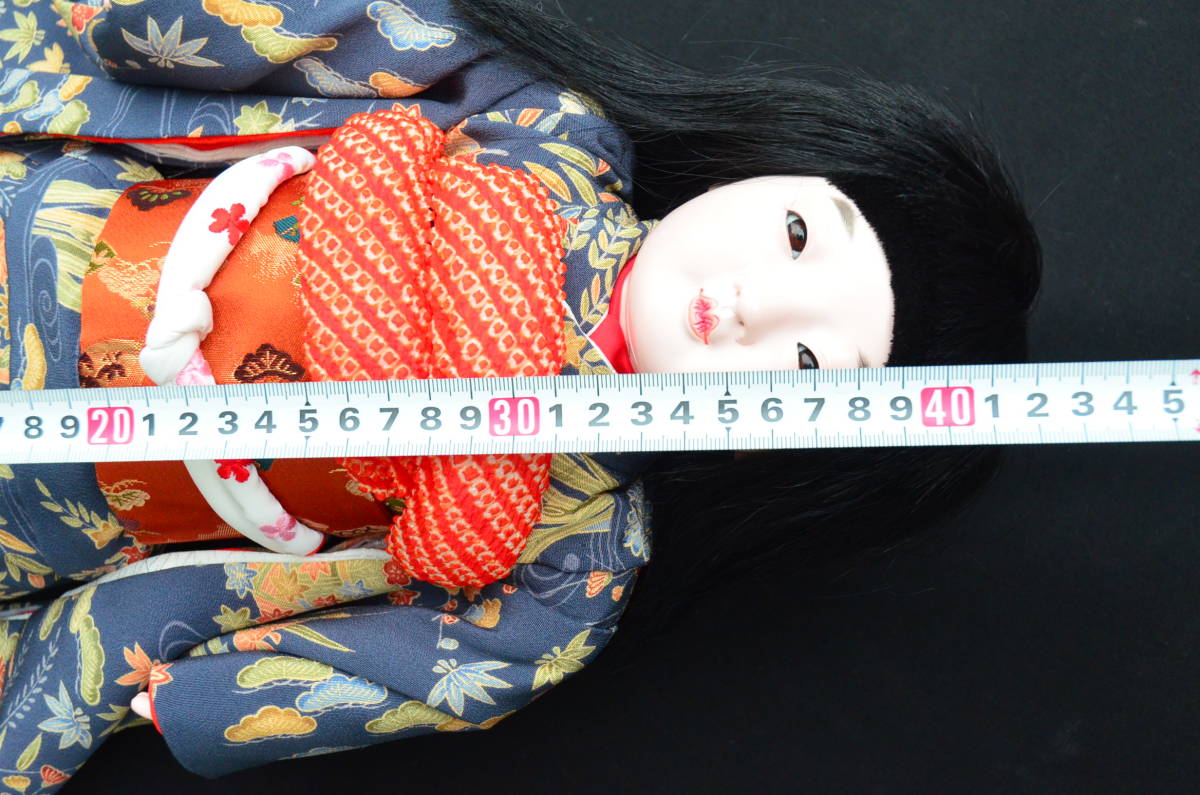 藤村明光作 市松人形 抱き人形 12号 全長42ｃｍ 着物 着せ替え人形