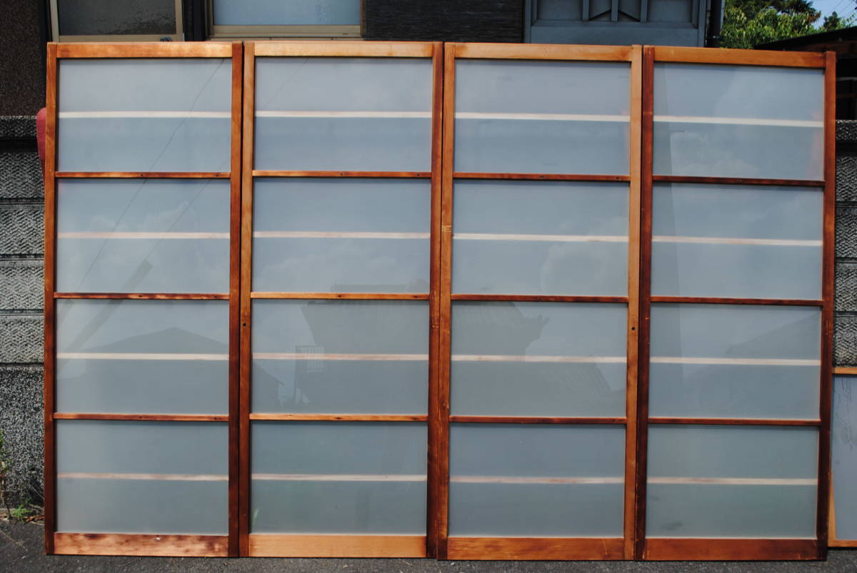 ヤフオク! - 里4 横張桟 すりガラス張り 木製引戸 1765x75x33 ヤフオク! - 里4 横張桟 すりガラス張り 木製引戸 1765x75x33