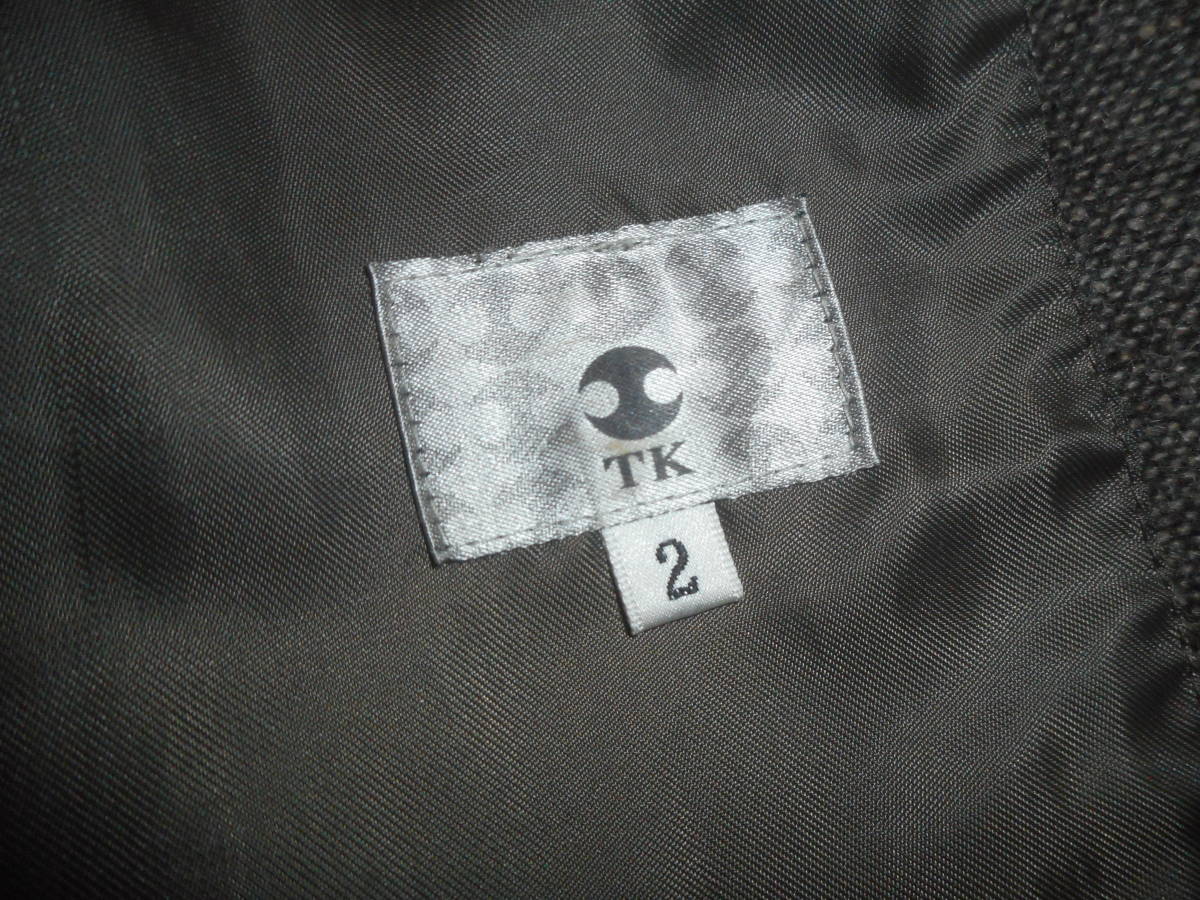 274*TK.TAKEO KIKUCHI шерсть tailored jacket * Takeo Kikuchi 2 Brown ( АО ) world воротник вельвет используя необшитый на спине центральный Benz 3G