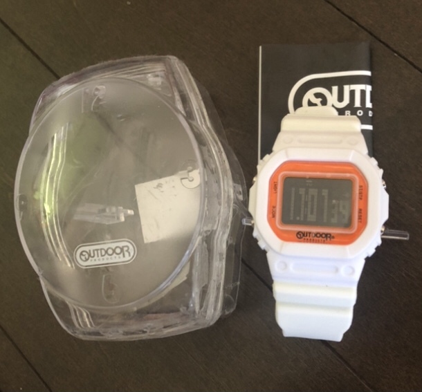  Outdoor Products OUTDOOR PRODUCTS digital watch alarm camp skate liking also DW-5600. design orange white 