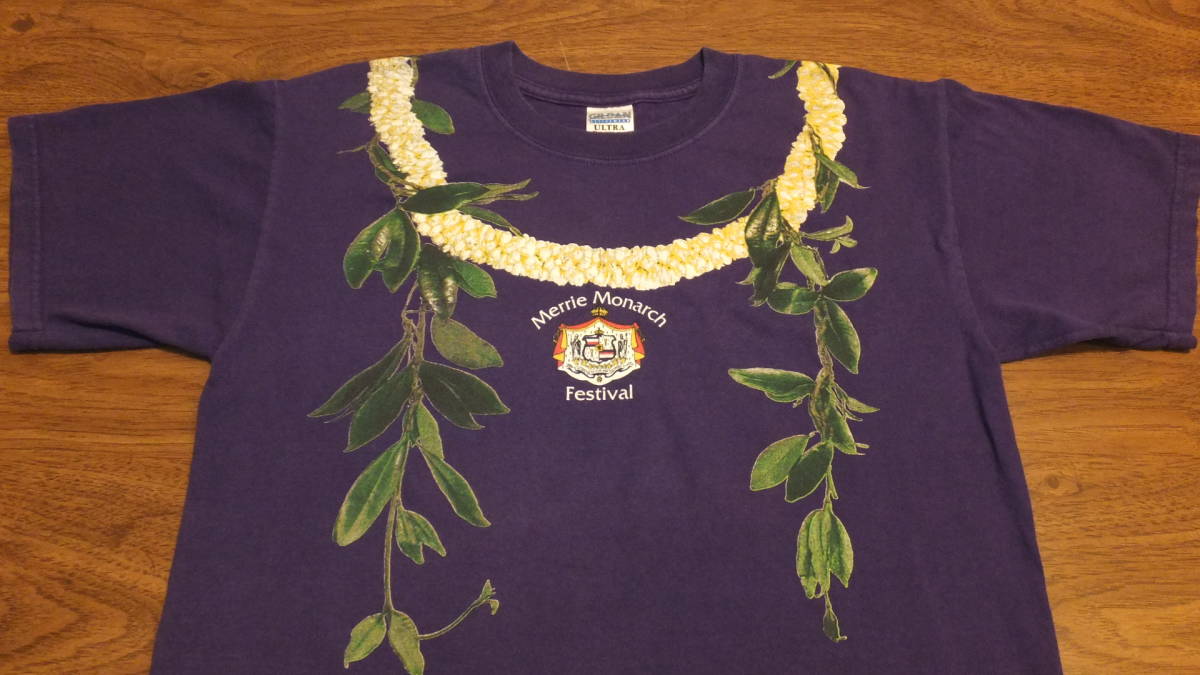 【HAWAII】メリーモナークフェスティバル Merrie Monarch Festival フラダンスハワイ TシャツサイズM　コットン　第40回_珍しいアイテムですのでお見逃しなく！