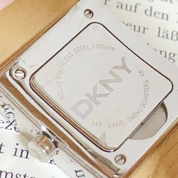 ★ DKNY ディーケーエヌワイ 腕時計 ★ダナキャラン 3針 シルバー レザーバンド 稼動品 F4925_画像9