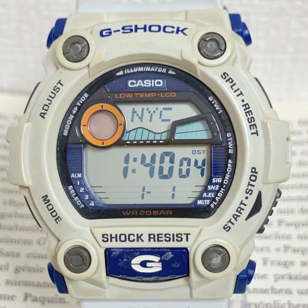 ★CASIO G-SHOCK デジタル 多機能 メンズ 腕時計 ★ カシオ G-ショック G-7900A アラーム クロノ タイマー ホワイト 稼動品 F5025_画像4