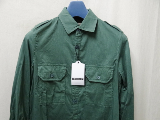FACTOTUM ファクトタム　新品未使用　GREEN ロングシャツ　36サイズ_画像2