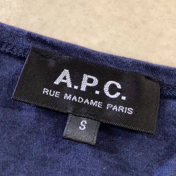 良品 A.P.C アーペーセー マルチカラー ワンピース レディース Sサイズ ネイビー イエロー グレー_画像7