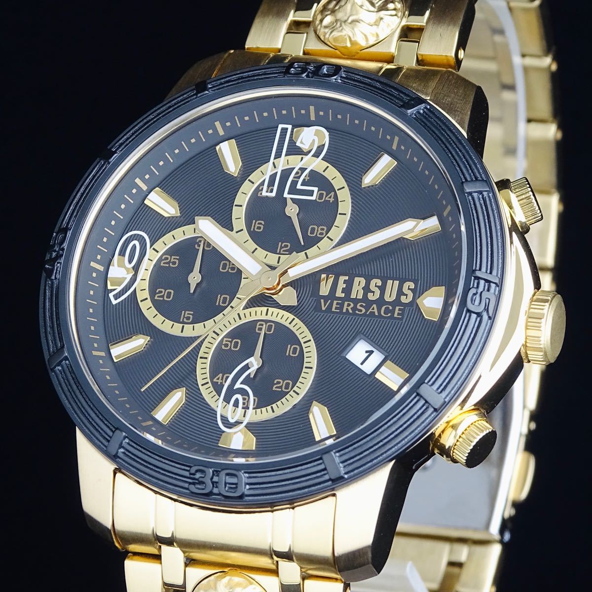 新品即納】ヴェルサス ヴェルサーチ 高級 メンズ腕時計 46mm クロノ