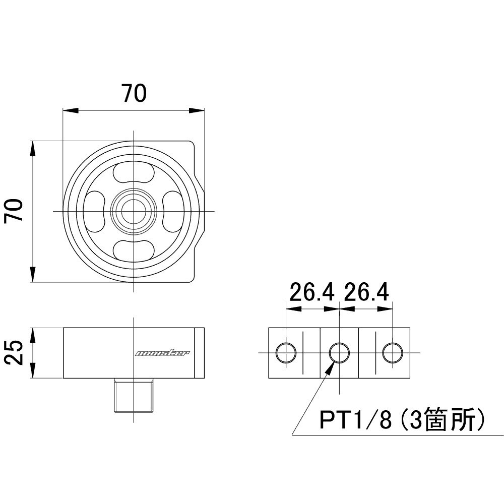 MONSTER SPORT モンスタースポーツ オイルセンサアタッチメント ワゴンR MH21S K6A NA センターボルトサイズ:3/4-16UNF 8FFB10_画像4