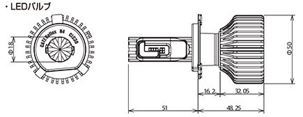 CATZ REFLEX PLUS+ LEDヘッドライト コンバージョンキット ヘッドランプ(Hi/Lo) H4H/L(ハイロー切替え) ノート E12 H26.10-H28.11 CLC30_画像3
