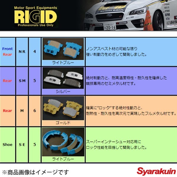 ALPHA RIGID/アルファ リジット ブレーキパッド 素材: SM シビック EK9/EP3 リア 0～800℃ RB-116_画像3