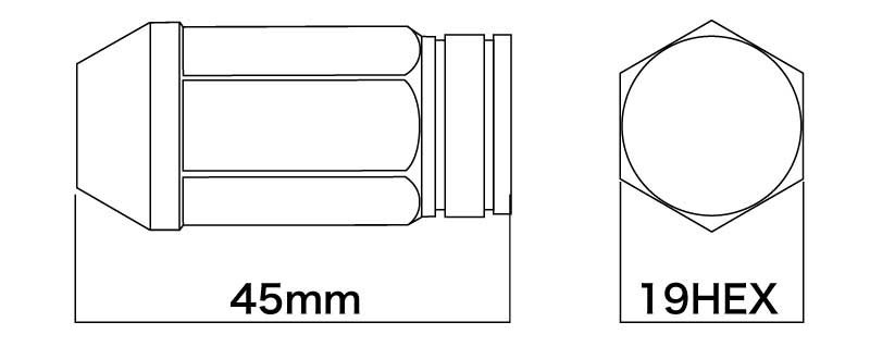 DIGICAM デジキャン アルミレーシングナット 袋タイプ P1.5 19HEX 45mm ブラック 16本入 フィット GE H21/11～H25/8 AN6F4515BK-DC16_画像2