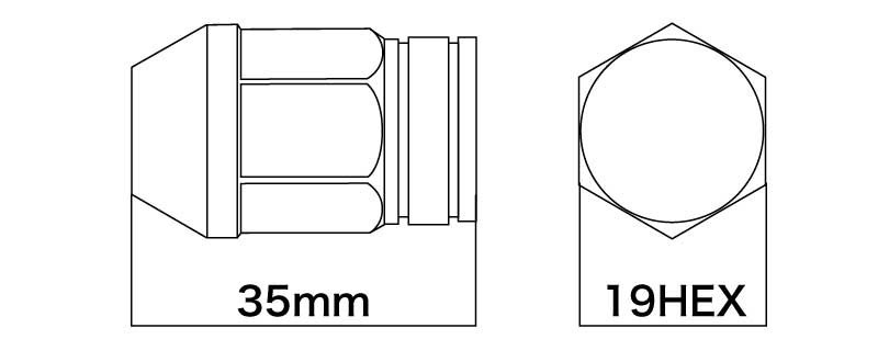 DIGICAM デジキャン アルミレーシングナット 袋タイプ P1.25 19HEX 35mm レッド 20本入 スイフトスポーツ ZC32S H23/12～ AN6F3512RE-DC_画像2