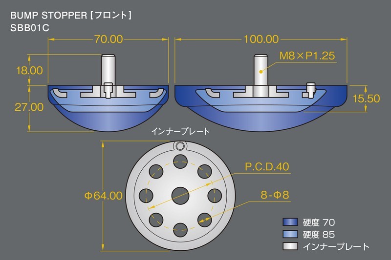 Genb 玄武 ゲンブ バンプストッパー フロント NV350キャラバン E26 SBB01C_画像5