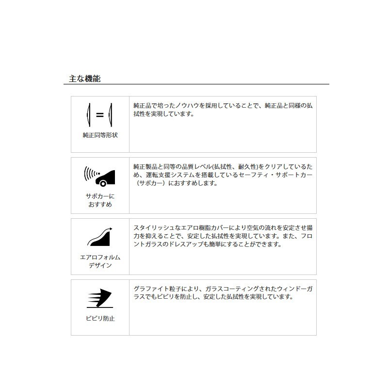 NWB デザインワイパー グラファイト 運転席+助手席セット チェイサー 1990.8～1992.10 GX81/JZX81/LX80/MX83/SX80 D50+D45_画像4